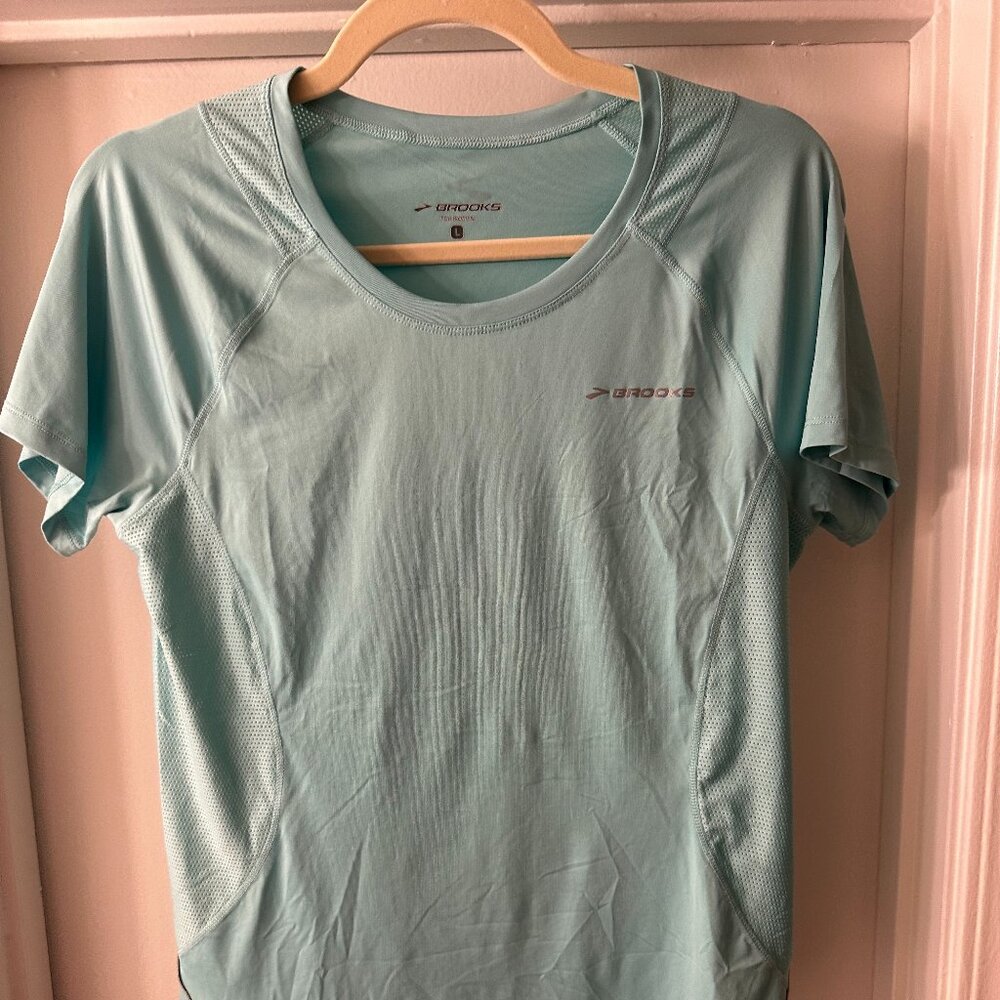 Brooks Light Blue/Mint Green Run Tee